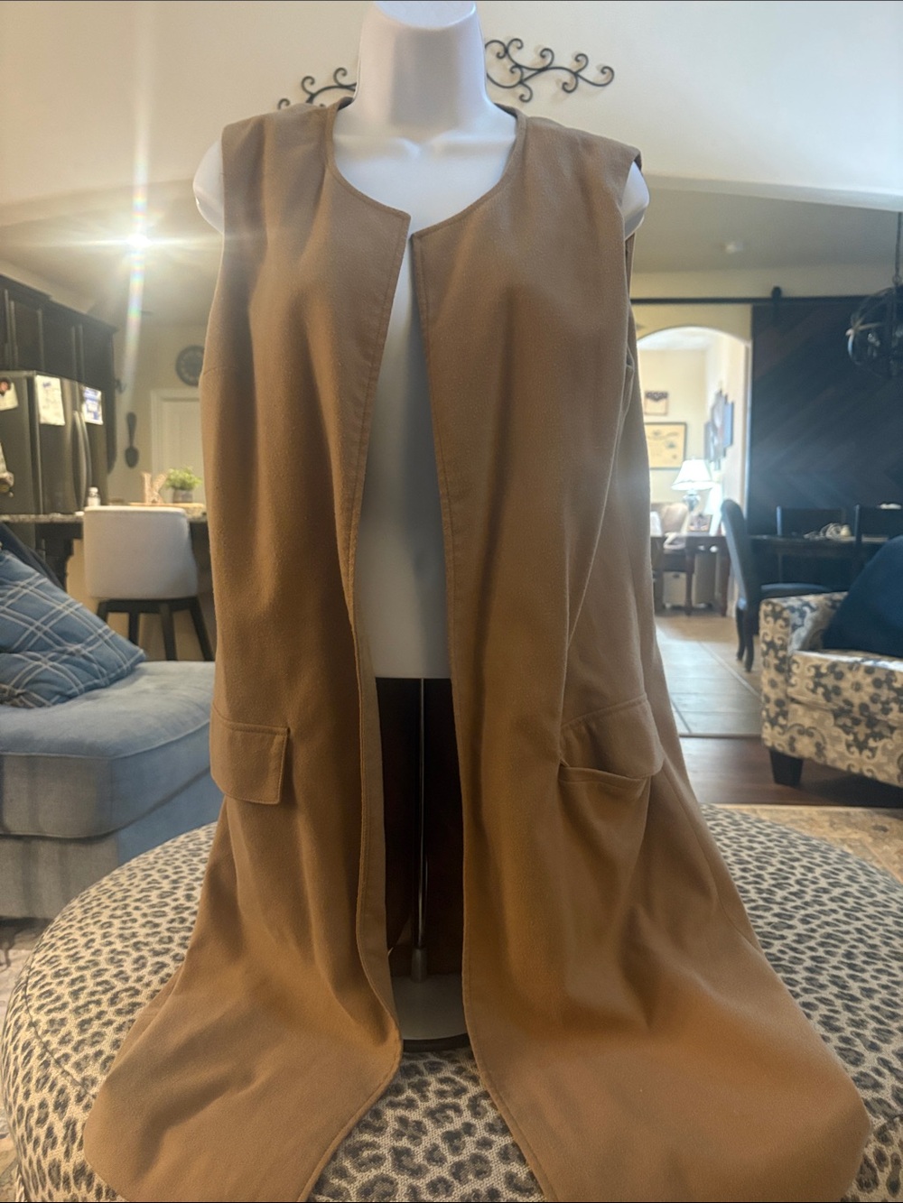 Merona Camel Sleeveless Midi Vest